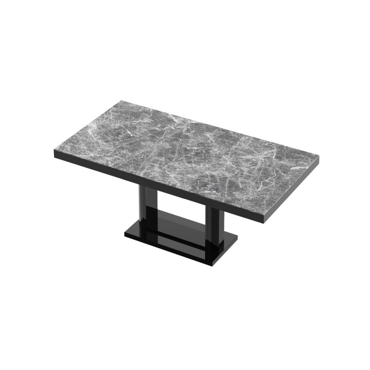 Stół Quadro 120 Marble White Hg+Biały Super Print (Hg/Mat)